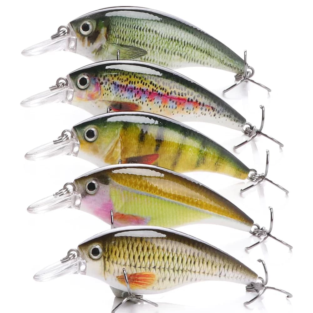 Leurre dur TREHOOK 6cm 10g Black Minnow - Wobbler flottant pour truite et black bass