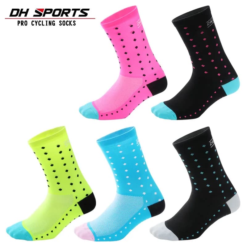 Chaussettes vélo femme performance MTB - Motifs funky pour cyclistes pêcheuses actives