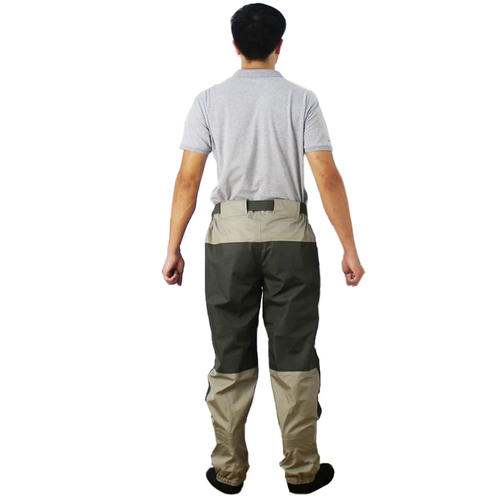 Pantalon waders taille haute respirant et imperméable avec pied intégré - Équipement pêche durable