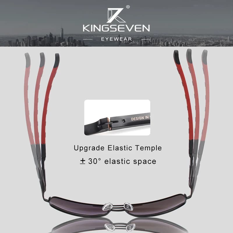 Lunettes de soleil vintage aluminium polarisées KINGSEVEN pour pêche - Verres traités conduite classique homme femme