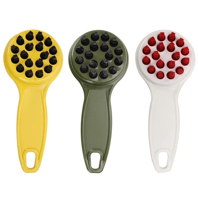 Écailleur à poisson inox et plastique - Grattoir écailles taille S/M/L pour nettoyage poissons pêche