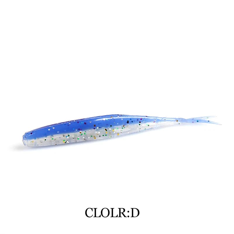 Leurre souple HP MiNNOW 75mm queue fourchue 15 pièces - appât silicone petit calmar pêche road