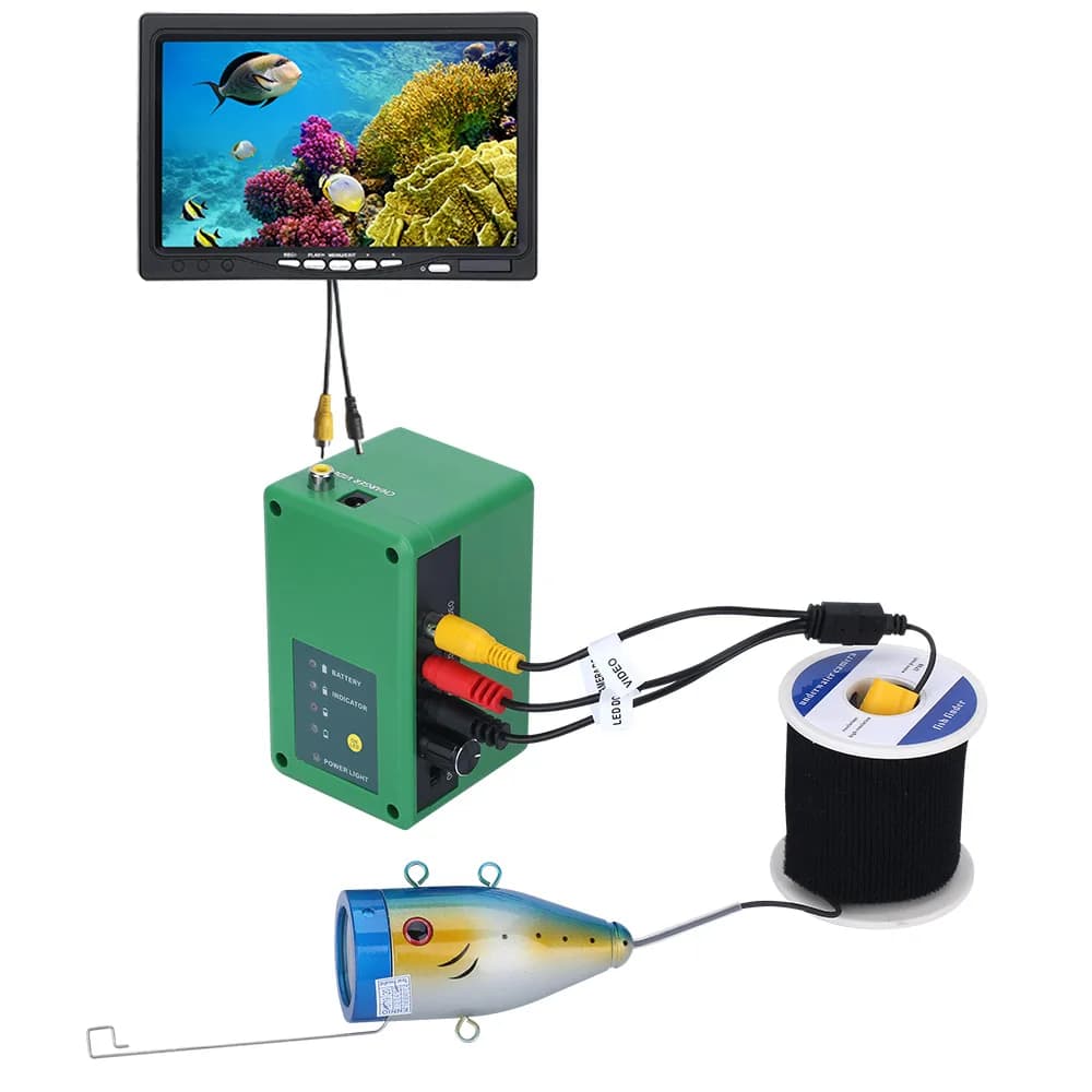 Caméra de pêche hivernale GAMWATER 7 pouces 30 LEDs - Fishfinder étanche IP68 pour glace, mer et rivière