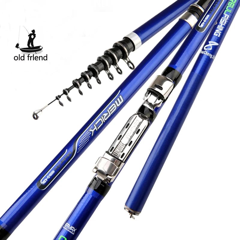 Canne à pêche télescopique carbone 3.6m à 6.3m puissance M pour surfcasting, rock fishing et carpe feeder