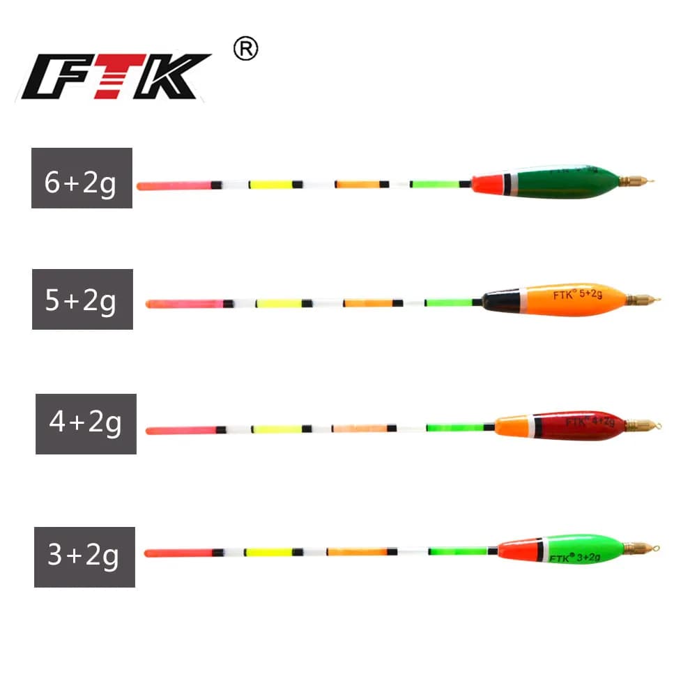 Lot de 5 flotteurs Barguzinsky Fir Vertical Pesca 3+2g 4+2g 5+2g 6+2g pour la pêche à la carpe