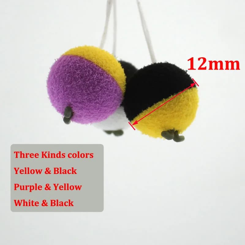 15 boilies duo foam pop-up noir et jaune - appât imitation pour montage hair zig rig feeder
