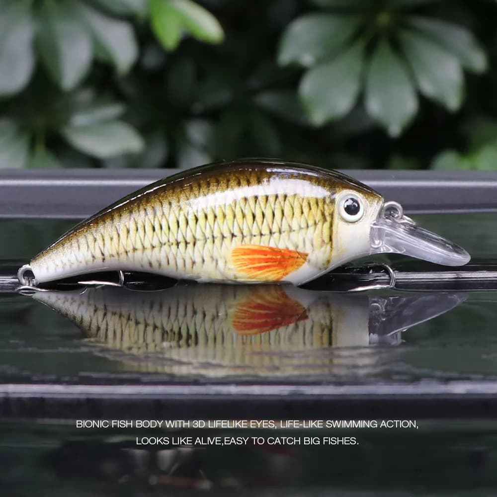 Leurre de pêche leurre dur flottant 6cm 10g Black Minnow pour truite et perche crankbait jerkbait