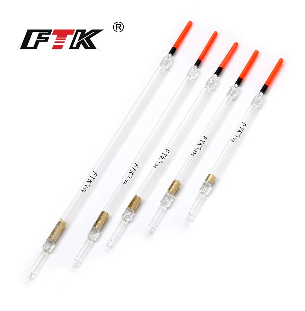 Flotteurs nylon cristal FTK 10 pièces lot 1.0g à 2.0g pour pêche fine et précise, matériel pêche complet