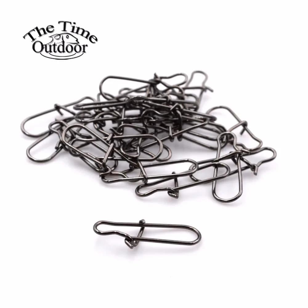 100 mousquetons à ressort inox pour pêche - connecteurs sécurité snaps barrel swivel