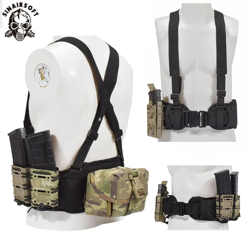 Gilet tactique Molle ceinture homme 1000D nylon rembourrée réglable pour airsoft et pêche