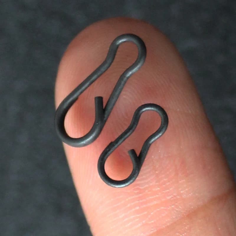 30 clips rapides changement noir mat pour pêche carpe - Connecteurs swivels roulants terminal tackle