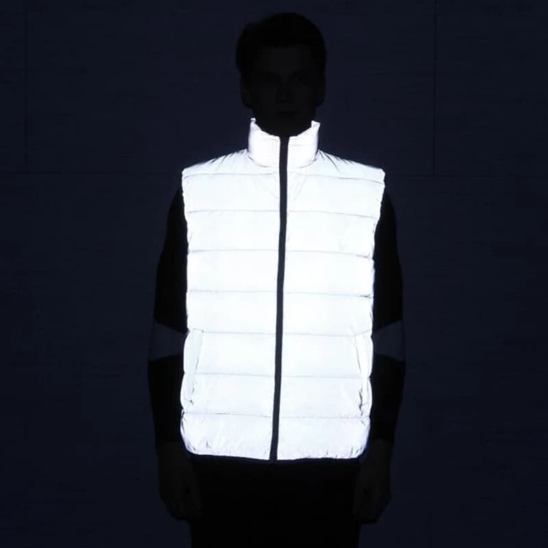 Gilet sans manches homme chaud hiver pêche réfléchissant sécurité nuit coton matelassé