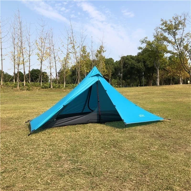 Tente pyramidale 1 personne sans bâton ultralégère pour pêche chasse et camping