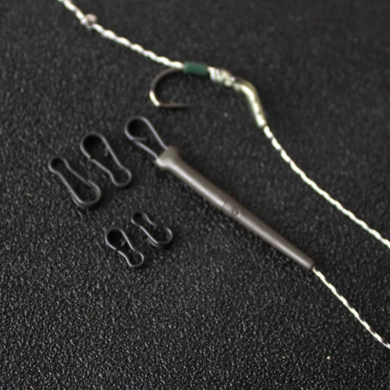 30 clips rapides changement noir mat pour pêche carpe - Connecteurs swivels roulants terminal tackle