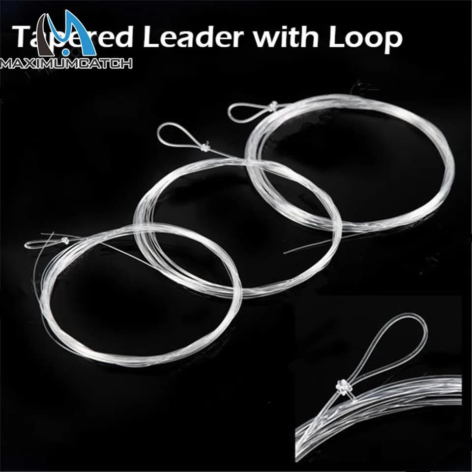 Bas de ligne Maximumcatch 6 pièces 7.5ft-15ft 0X-7X nylon clair pour pêche à la mouche