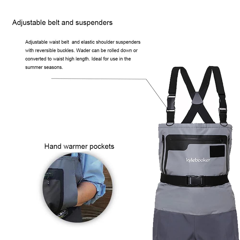 Pantalon waders de pêche fly respirant et imperméable 5 couches pour homme et femme