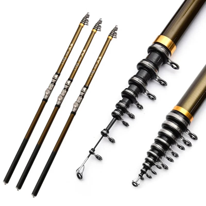 Canne rock fishing super dure carbone télescopique 2.7-6.3m pour pêche mer et feeder polyvalente