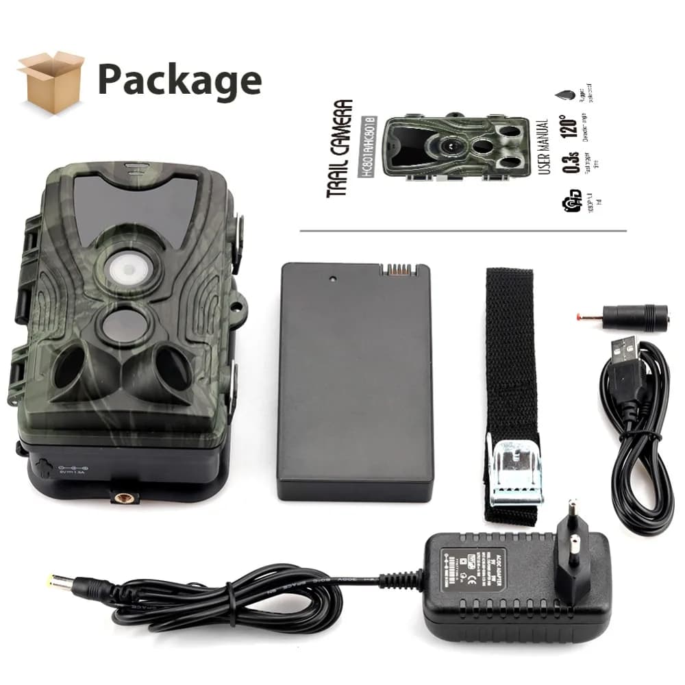 Caméra HC801ALI 16MP 1080P étanche avec batterie 5000mAh déclenchement 0.3s pour faune France