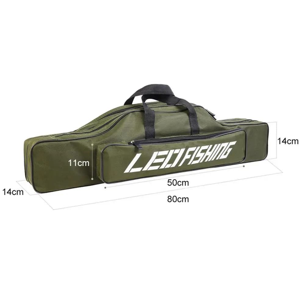 Sac pliable double couche 600D Oxford pour cannes de pêche mer - 0.8m à 1.5m grande capacité
