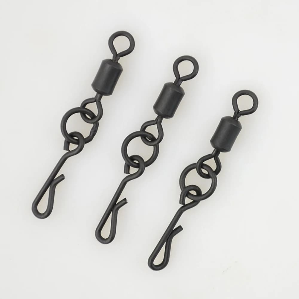 20 émerillons pour pêche à la carpe avec clip rapide AG140 - Montages carpe pratiques et efficaces