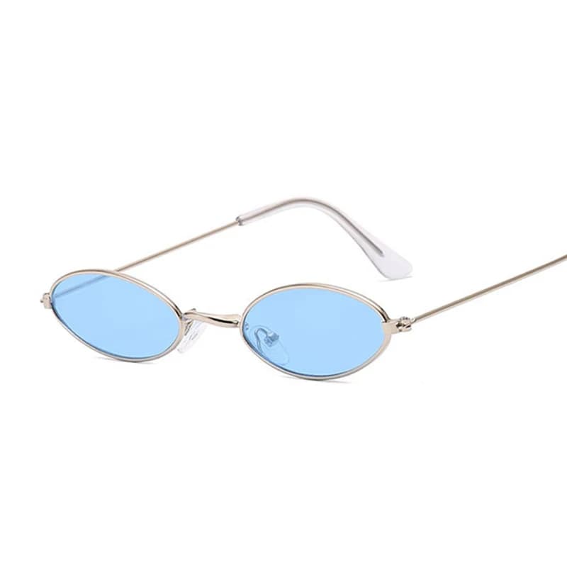 Lunettes de soleil rétro femme ovale vintage noir rouge métal ZBHWISH miroir pour pêche à la mode