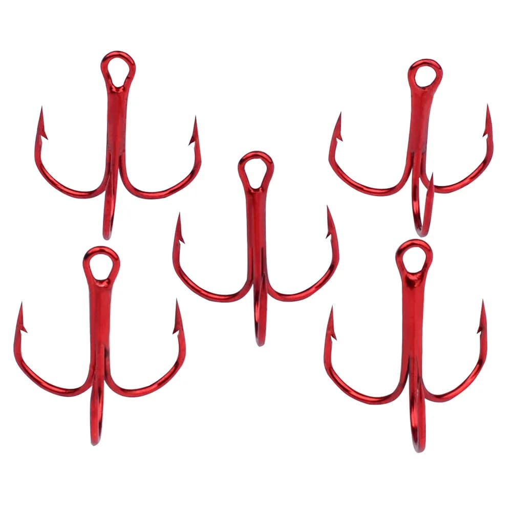 Hameçons triples ronds 10 pièces acier carbone haute qualité pour pêche bar mer