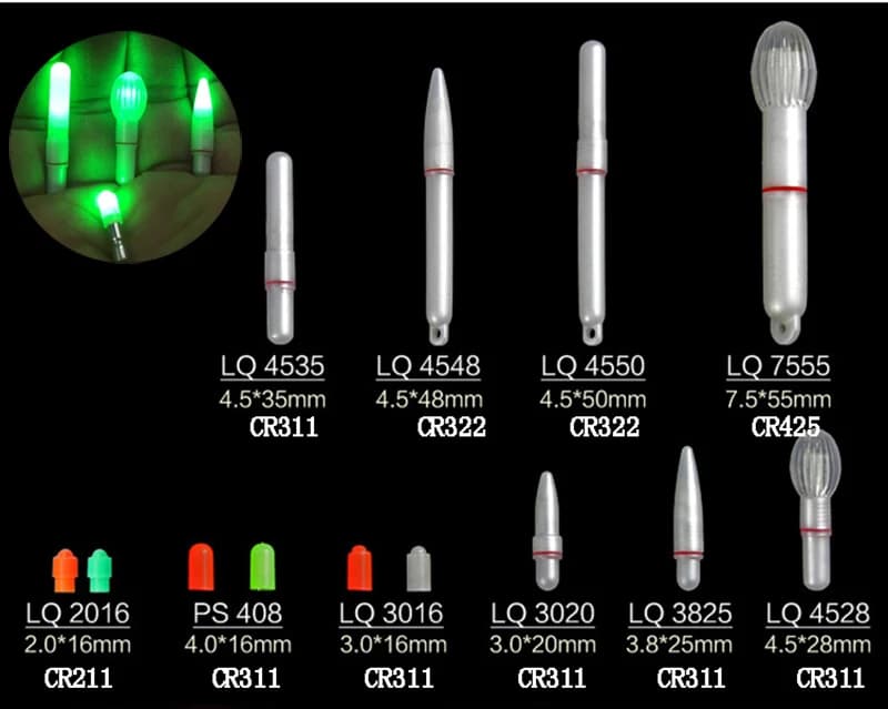 2 bâtons lumineux électroniques étanches pour pêche nocturne et attirance des poissons - lampe A125