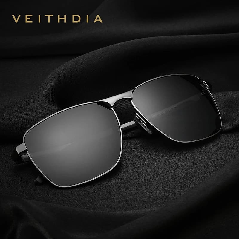 Lunettes de soleil vintage VEITHDIA V2462 pour pêche sportive - Verres polarisés UV400 homme femme