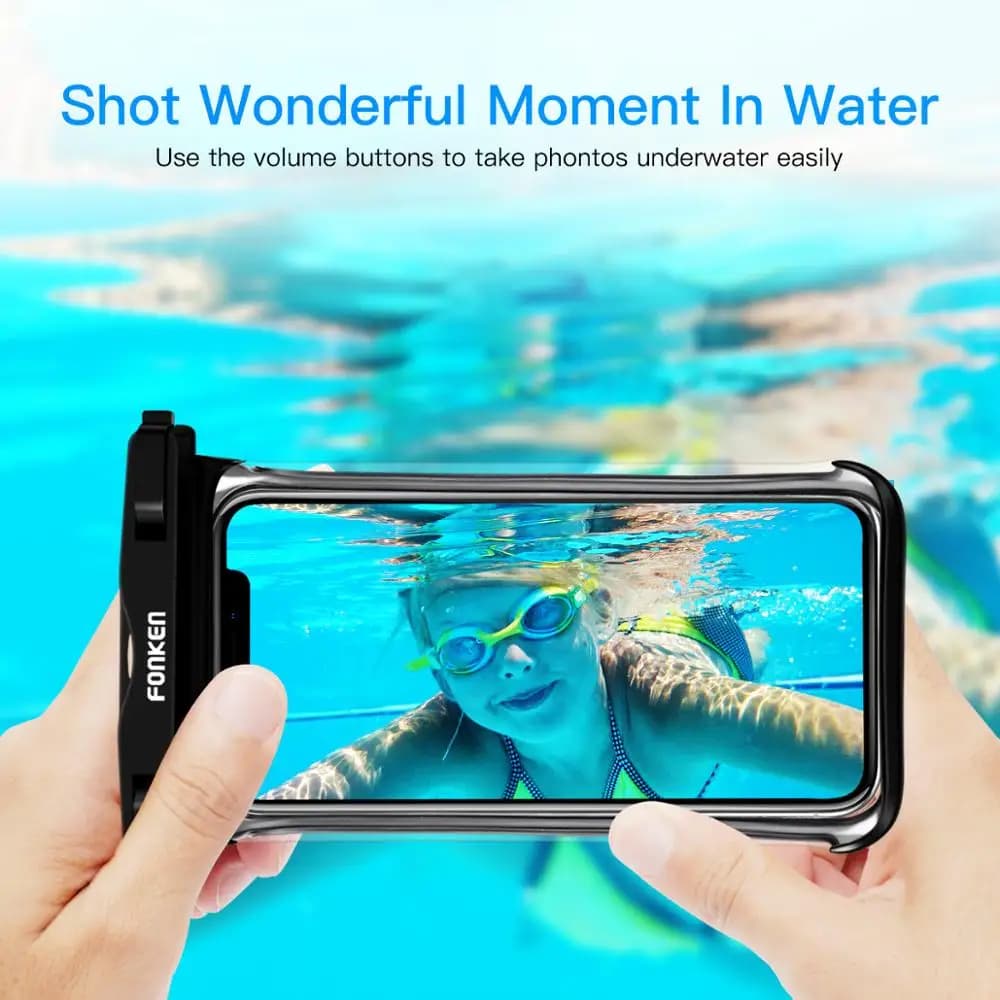 Housse étanche téléphone transparente FONKEN - Poche de protection pour baignade, neige et forêt tropicale