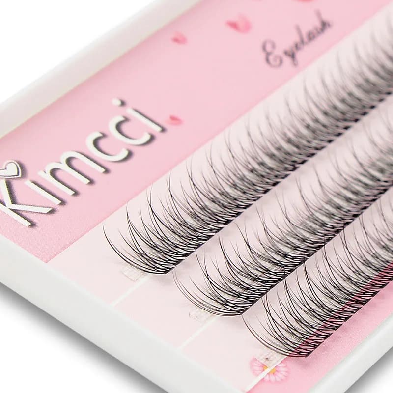 Kit 120 cils premium vison dovetail - Extensions 3D naturelles maquillage professionnel pêche élégance