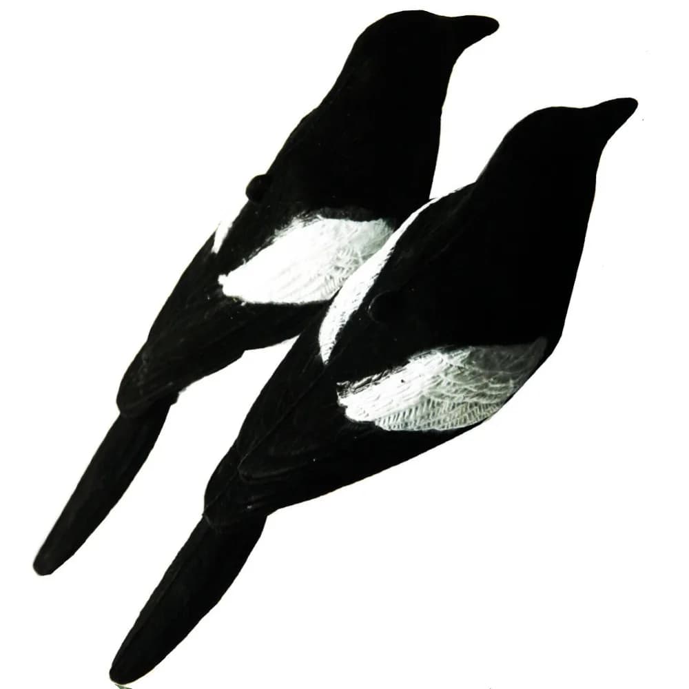 2 pièces leurres pies flockés taille réelle pour piège Larsen - Accessoire chasse et jardin