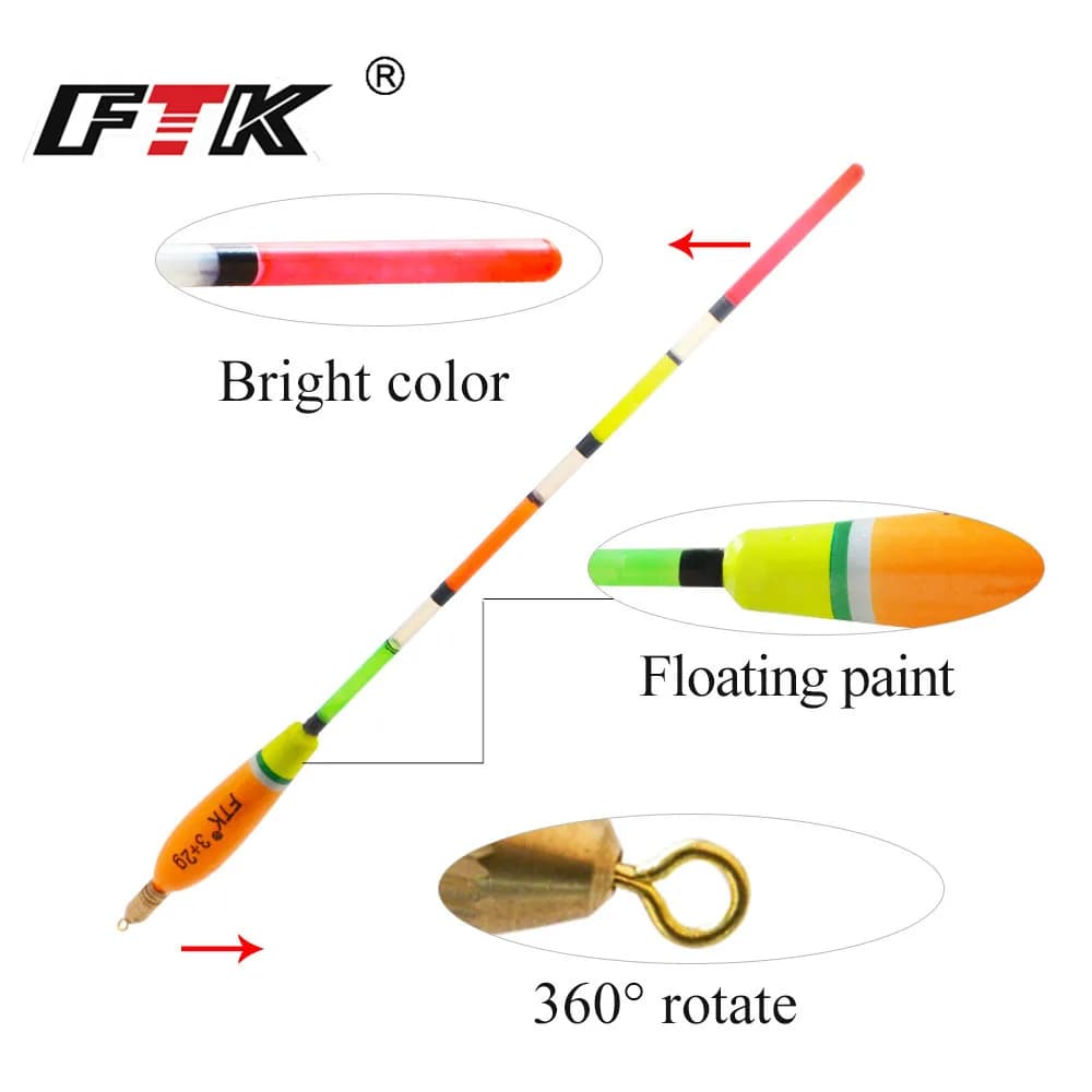 Lot de 5 flotteurs Barguzinsky Fir Vertical Pesca 3+2g 4+2g 5+2g 6+2g pour la pêche à la carpe