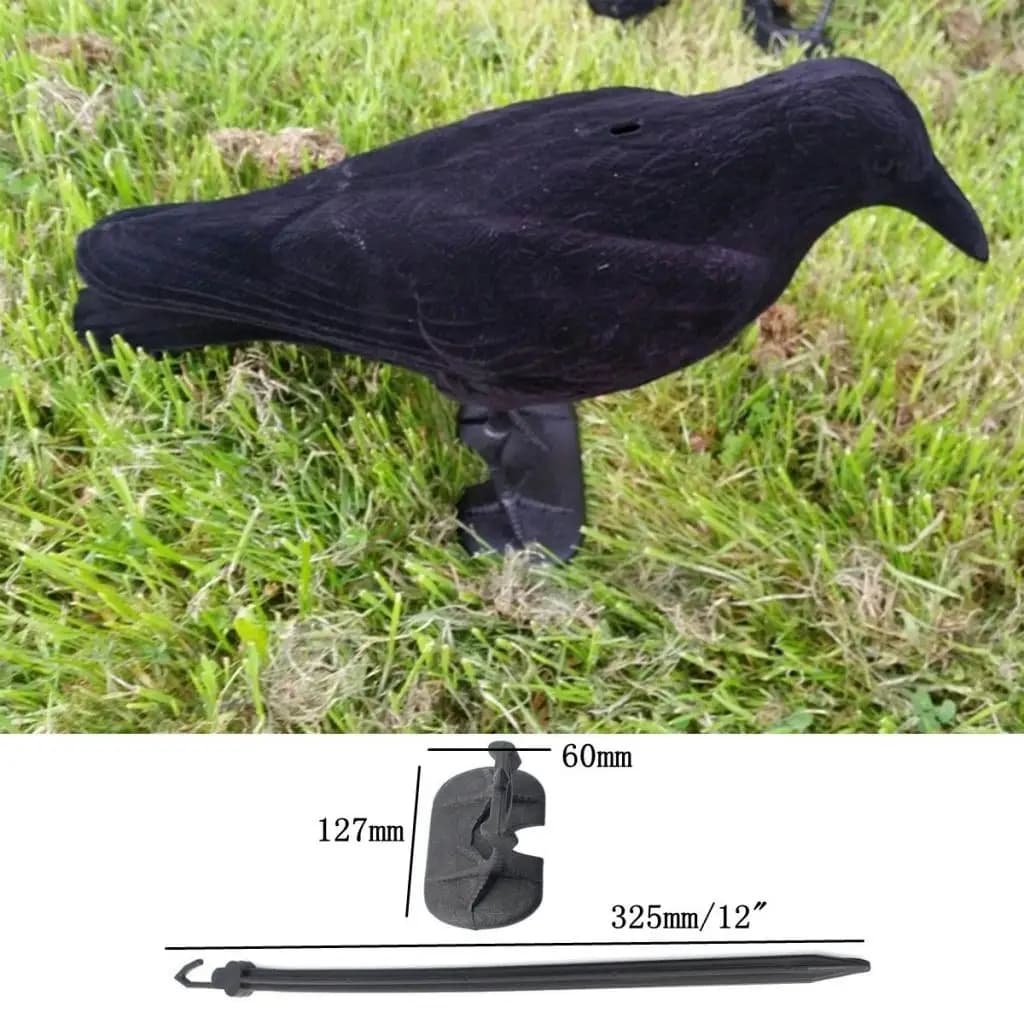 Leurre corbeau chasse Perfeclan en PE noir - Effaroucheur artificiel pour jardin et tir