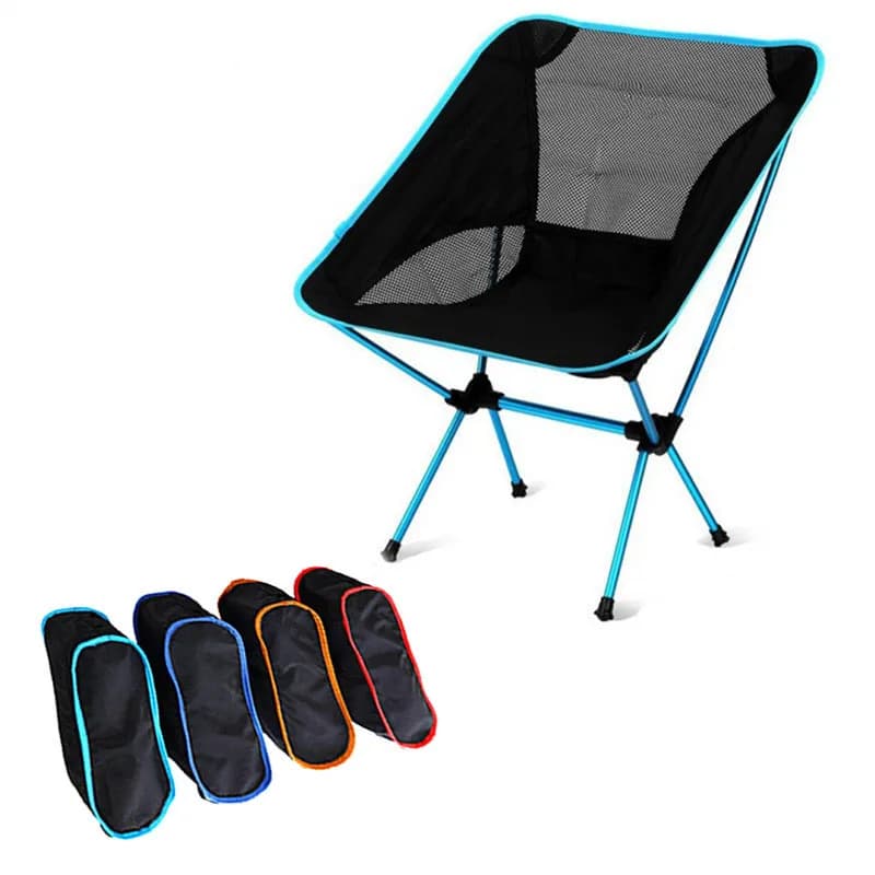 Chaise pliante pêche compacte et légère - Siège camping pliable pour plage et randonnée