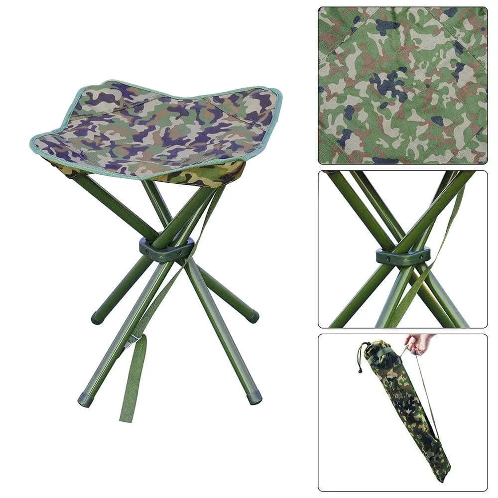 Tabouret pliant carré haute résistance acier support 300lbs pour pêche camping activités outdoor