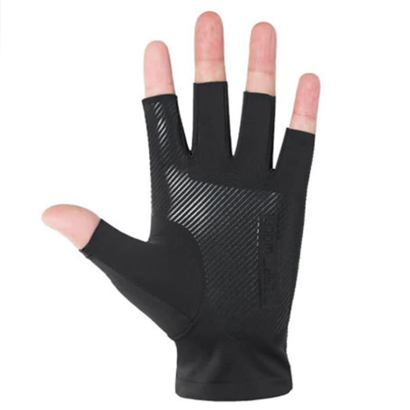 Gants de pêche mi-doigts homme femme été - protection UV anti-dérapage pour pêche sportive