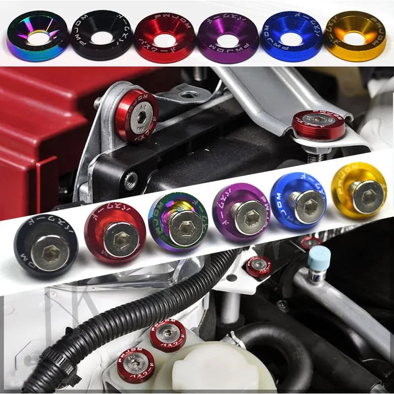 Vis M6 pour plaque d'immatriculation voiture pêche - 10PCS stickers JDM modification auto style