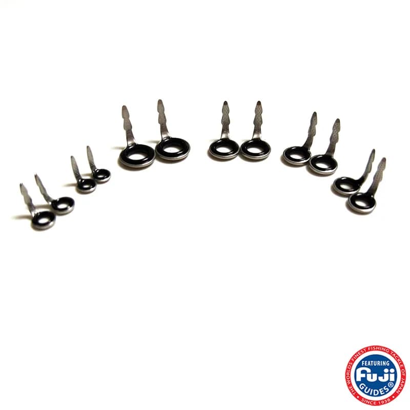 Anneaux Fuji ultra-légers CCLOG & BCLOG argent et fumé - 10 pièces pour réparation de cannes à pêche