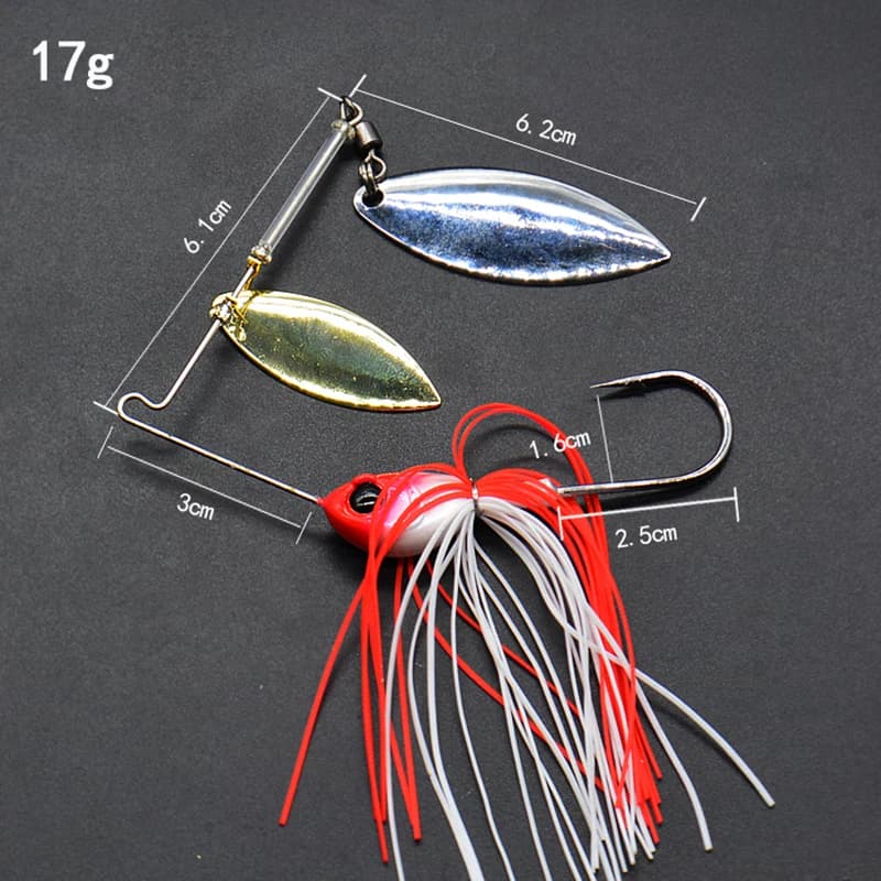 Leurre wobblers 12g/17g pour brochet - cuillère métal sequins spinnerbait pêche carnassiers