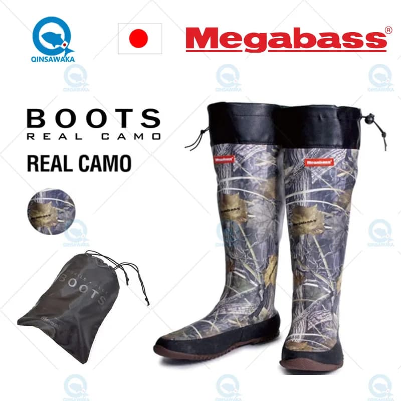 Bottes Megabass Mobile Flex Real Camo caoutchouc flexible portable élastique rangement compact pochette