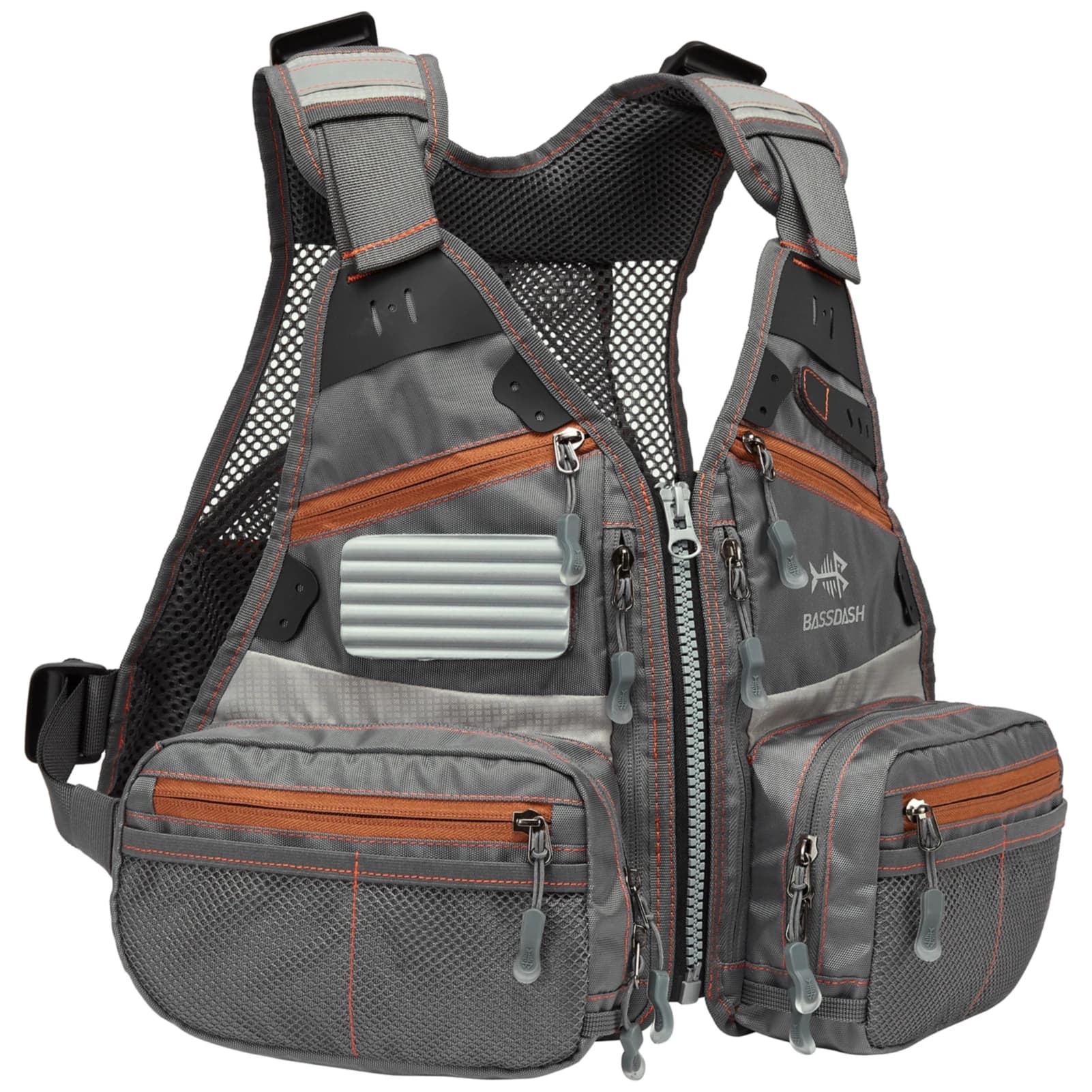 Gilet de pêche à la mouche Bassdash FV09 pour enfant et adolescent, taille ajustable et multiples