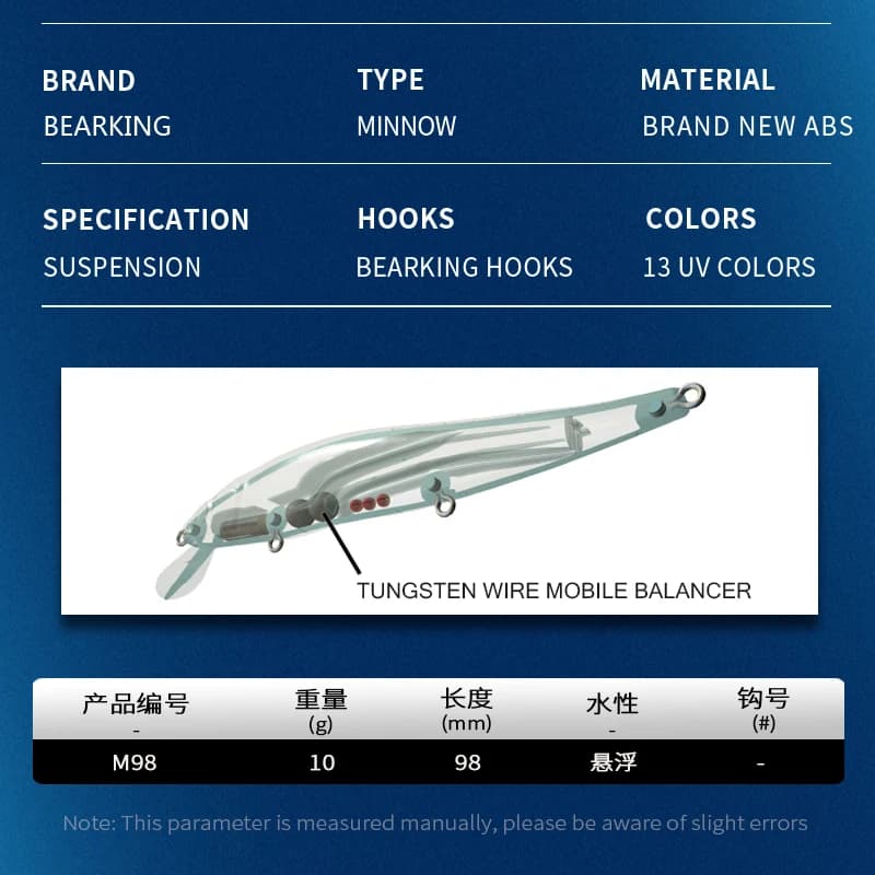 Leurre pêche leurre minnow wobbleur 10g 9.8cm pour truite brochet prédateur qualité professionnelle