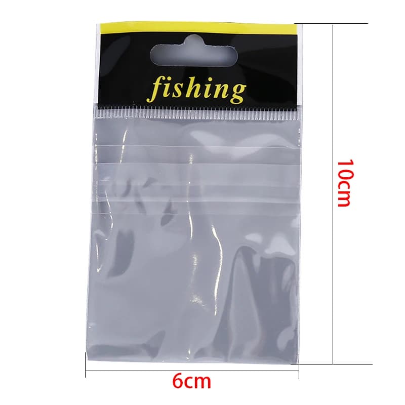 Lot de 100 sachets zippés pour leurres de pêche - emballage plastique à fermeture auto-adhésive