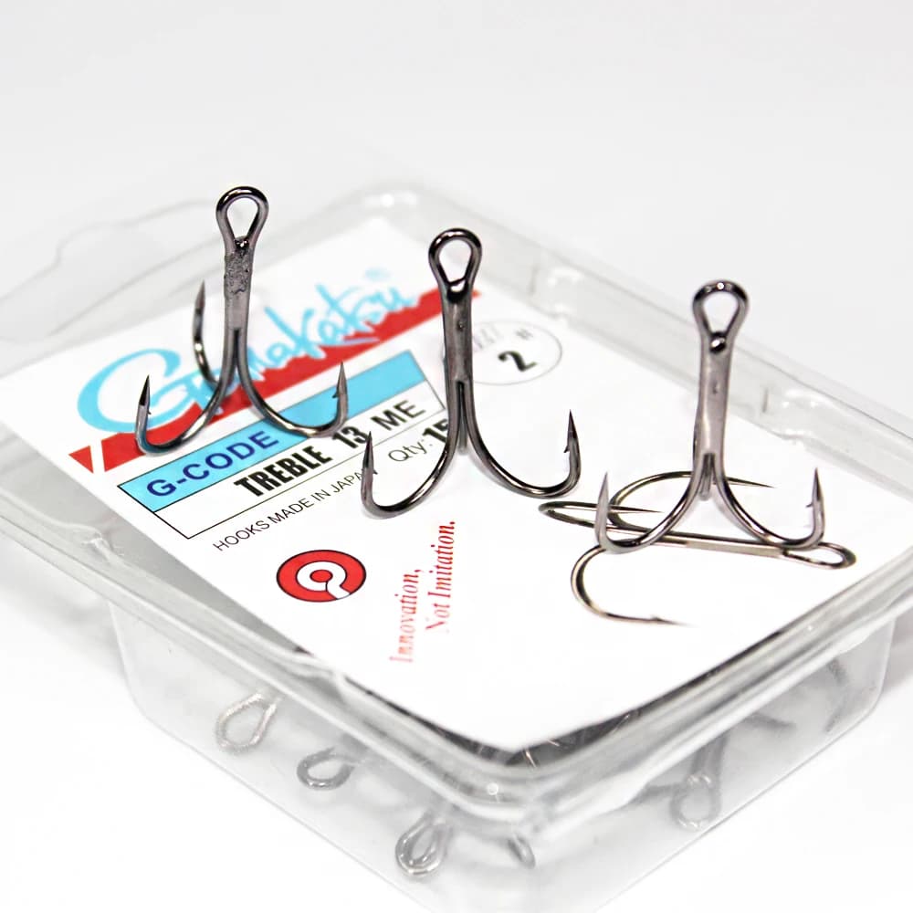 Hameçons triple Gamakatsu 15 pièces acier haute teneur en carbone, modèle 13ME taille 1 à 14 pour pêche