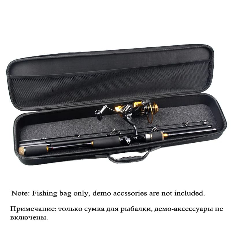 Sac de pêche portable 63cm EVA anti-choc avec sangle - étui de transport pour cannes et moulinets