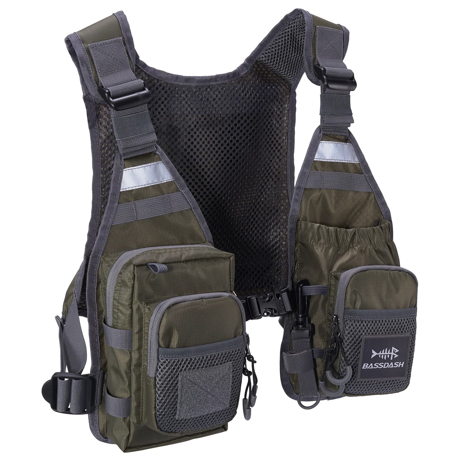 Gilet pêche à la mouche ultra-léger Bassdash FV08 - Sac poitrine portable unisexe pour pêcheur mouche