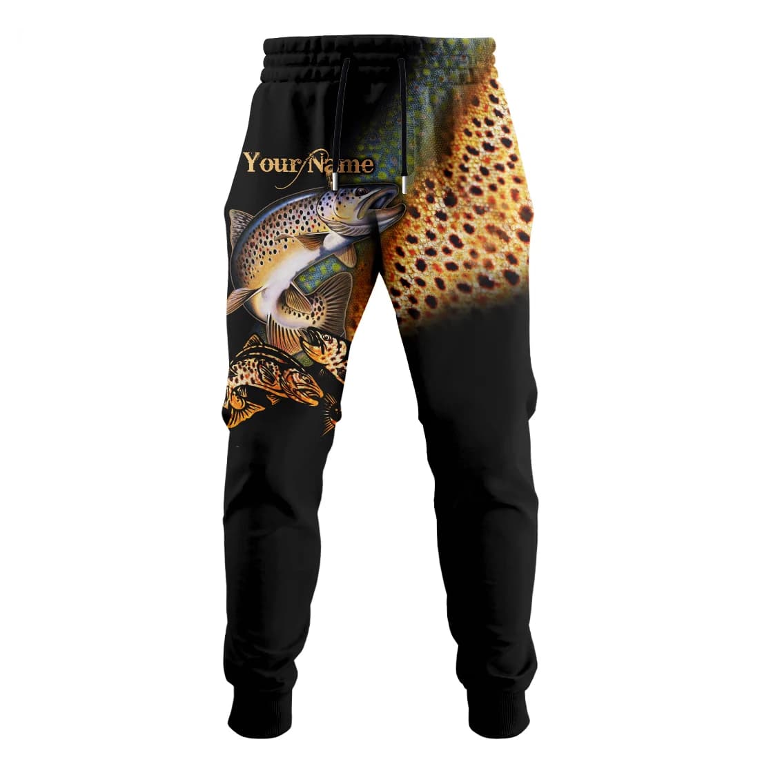 Pantalon pêche personnalisé impression 3D - Design unique brochet truite carpe pour pêcheur passionné