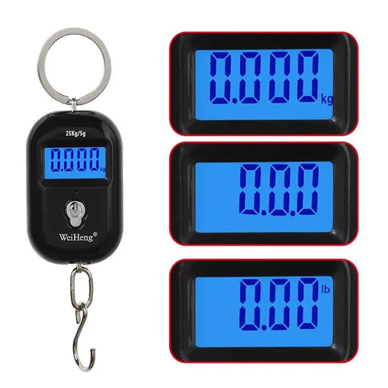 Mini balance numérique portable 25kg écran rétroéclairé - pèse-bagages léger promotion 40% pour pêcheurs