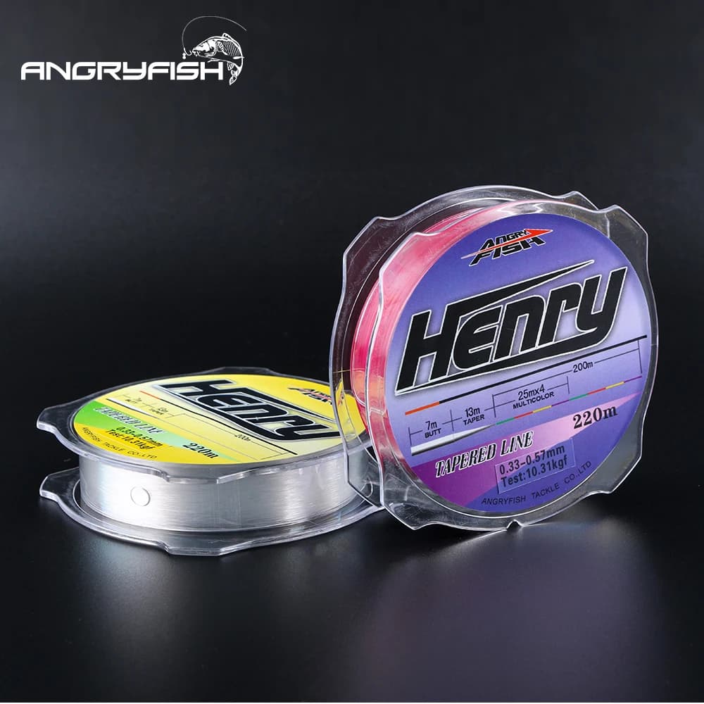 Moulinet Ligne Nylon Angryfish Henry Série 220m Haute Résistance pour Pêche Sport