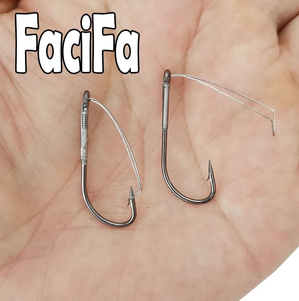 20 hameçons weedless wacky rig acier carbone - pêche black bass carpe sans accrocs